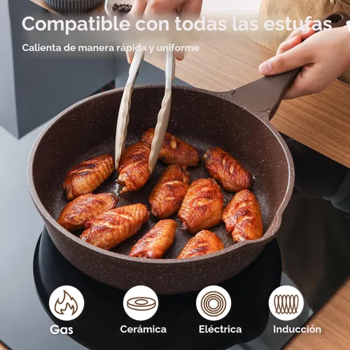 Miniatura 4 de SENSARTE Juego de Utensilios de Cocina Antiadherentes de 13 Piezas, Juego de Ollas y Sartenes Saludables Juego de Cocina con Asas que Permanecen