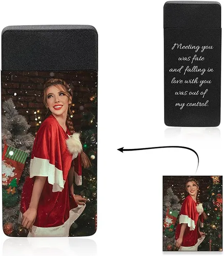 Miniatura 4 de Encendedores personalizados con imagen, para hombres, encendedor de fotos personalizado para hombres, encendedor eléctrico recargable, encendedor