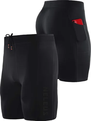 Miniatura 6 de NELEUS Paquete de 3 pantalones cortos de compresión para correr con bolsillos para hombre