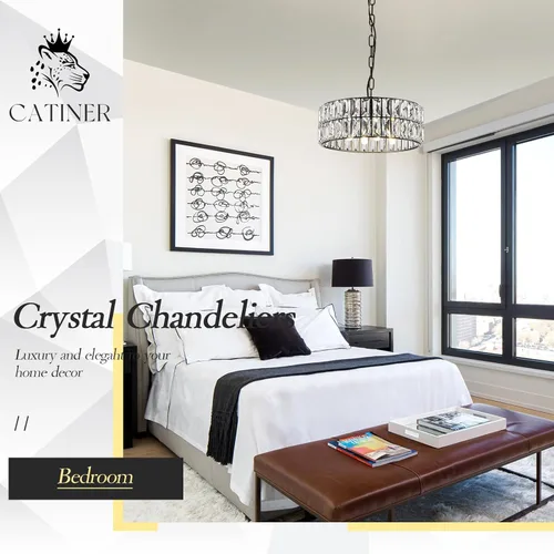 Miniatura 9 de Lámpara Colgante de Cristal de 4 Luces Araña Moderna Negra Pequeña de 12" Cristal Semi Empotrada Luz de Techo Redonda para Isla de Cocina, Negro