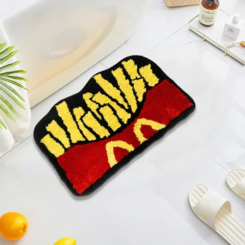 Miniatura 8 de UKELER Alfombras de baño para niños, lindas alfombras con forma de hamburguesa para decoración del hogar, alfombra suave para guardería