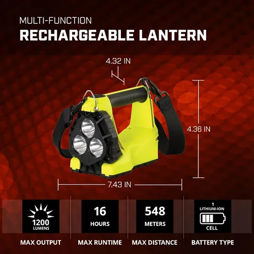 Miniatura 9 de Streamlight 44301 Div 2 Vulcan 180 Standard System-120V/100V AC AC/12V DC, incluye correa para el hombro, amarillo