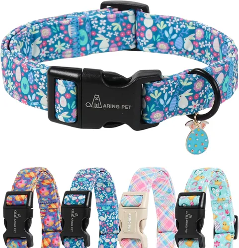 Miniatura 12 de ARING PET Collar de Navidad para perros, lindos collares de mascotas a cuadros rojos y negros con hebilla de liberación rápida para cachorros