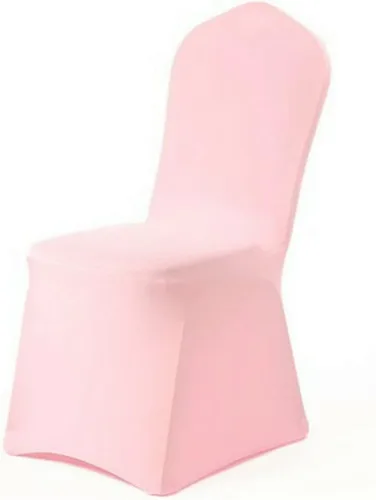 Miniatura 16 de Funda para silla de color sólido, funda elástica de elastano, para banquete de boda, fiesta, banquete, hotel, comedor, color blanco