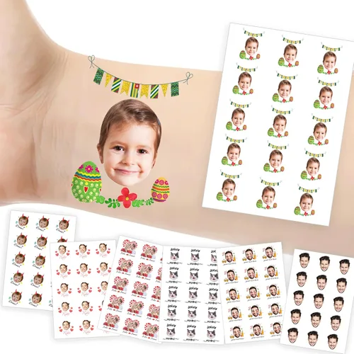 Miniatura 41 de Tatuajes temporales personalizados con foto y nombre, logotipo personalizado para adultos, niños, mujeres, hombres, regalo de boda, cumpleaños