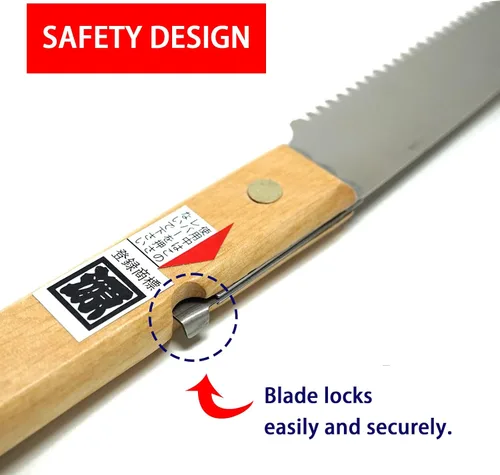Miniatura 3 de KAKUGEN JAPAN Sierra plegable con mango de madera natural Japón hecho dientes ligeros con borde de cuchillo