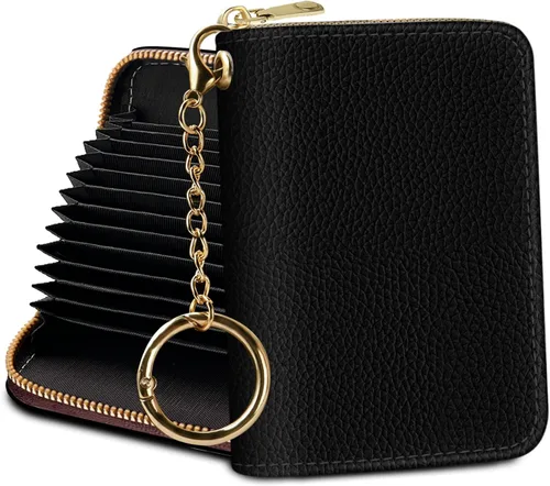Miniatura 22 de Tarjetero Cartera RFID para Tarjetas de Crédito, Cartera Pequeña para Tarjetas para Mujeres con Llavero con Cremallera, Carteras para Tarjetas