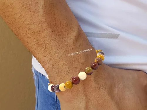Miniatura 679 de Amazing Gemstone Pulsera de cristal para mujeres y hombres, pulsera de cristal curativo de protección, pulsera elástica con cuentas de piedras