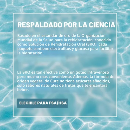 Miniatura 8 de Cure Hydration Mezcla de bebida de electrolitos a base de plantas Sin azúcar añadida FSA-HSA Polvo para el alivio de la deshidratación hecho