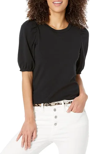 Tienda Essentials Camiseta de manga corta tipo farol con cuello redondo de corte clásico para mujer