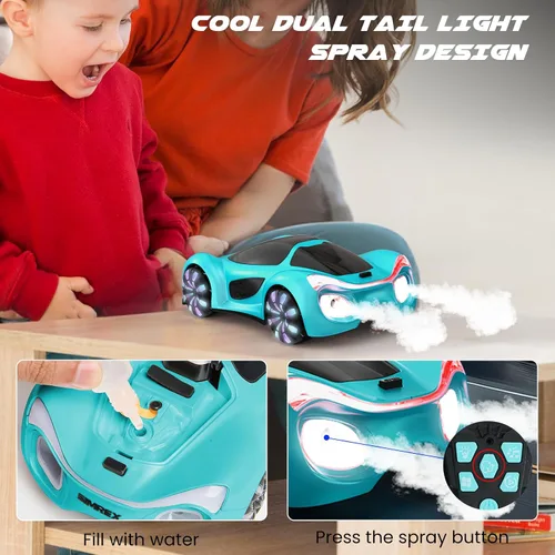 Miniatura 6 de SIMREX Auto de control remoto con detección de gestos con base de carga, juguete de auto de acrobacias a control remoto giratorio de 360°, tiempo