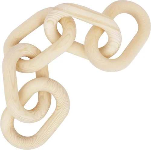 Miniatura 7 de HMASYO Decoración de Eslabones de Cadena de Madera Marrón, Cadena Decorativa de Madera de 5 Eslabones Acentos de Decoración del Hogar, Decoración