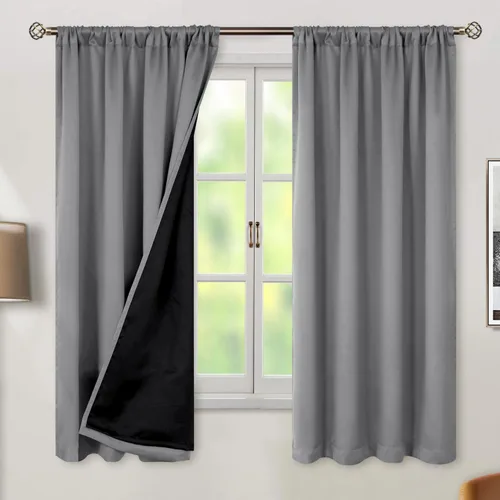 Miniatura 82 de BGment - Cortinas opacas para sala de estar de 63 pulgadas de largo, juego de 2 paneles, cortinas para oscurecer toda la habitación, cortinas