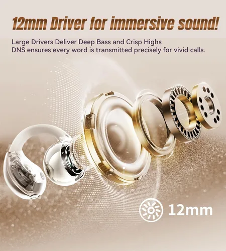Miniatura 7 de King Lucky i121 Auriculares Inalámbricos Bluetooth de Oreja Abierta con Clip, con Micrófono, Cancelación de Ruido, Resistente al Agua IPX4