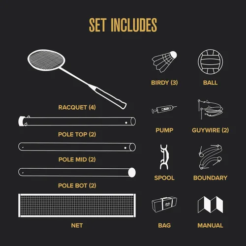 Miniatura 6 de BadenBaden Champions Volleyball Badminton Combo Set