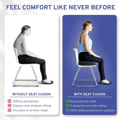 Miniatura 4 de Cojín de asiento de espuma viscoelástica, cojín para aliviar el dolor de coxis, almohada antideslizante para aliviar el dolor de ciática, para silla