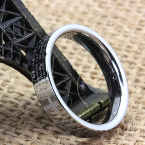 Miniatura 2 de Fashion Month Anillo blanco de carburo de tungsteno de 0.157 pulgadas para mujer, grabado con versículos bíblicos en inglés sobre el amor