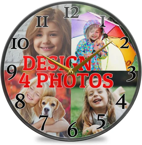 Miniatura 17 de Naanle Reloj de pared redondo con diseño de gato con pintura al óleo, Van Gogh, silencioso, sin tictac, funciona con pilas, para decoración