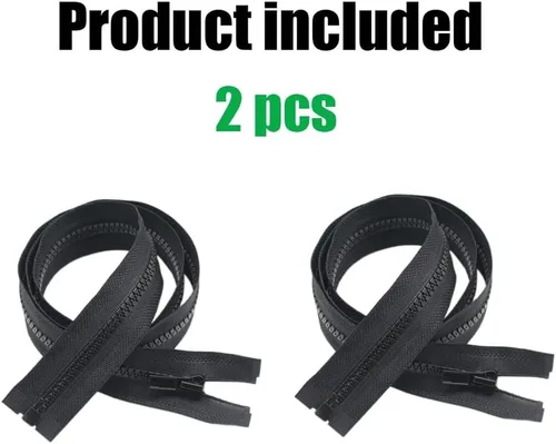 Miniatura 3 de YaHoGa 2PCS cremalleras separadoras #5 de 5 pulgadas para coser abrigos y chaquetas, cremallera de chaqueta, cremalleras de plástico moldeado negro