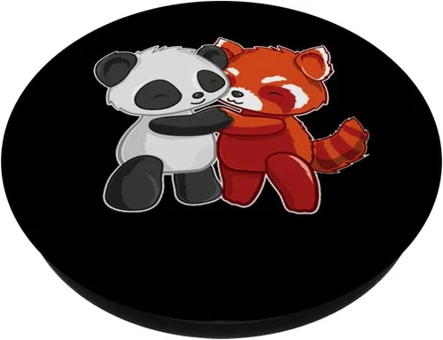 Miniatura 2 de Chibi Panda Bear Hugs Red Panda - Cute Kids PopSockets PopGrip: agarre intercambiable para teléfonos y tabletas