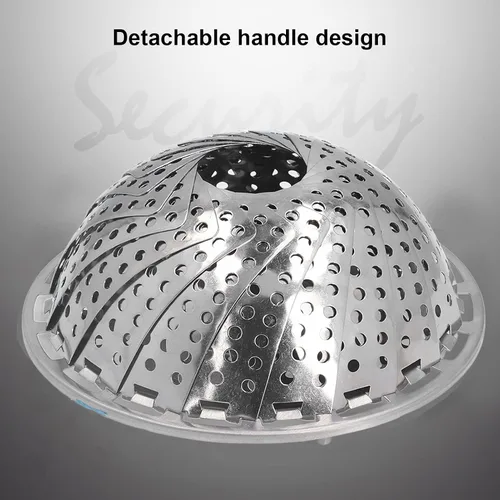 Miniatura 2 de Cesta de vapor, cesta de vapor expandible para verduras, acero inoxidable, estante de vapor para olla, alimentos vegetarianos para cocinar al vapor