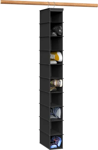 Miniatura 11 de Simple Houseware - Paquete de 2 organizadores colgantes con 10 estantes, color gris