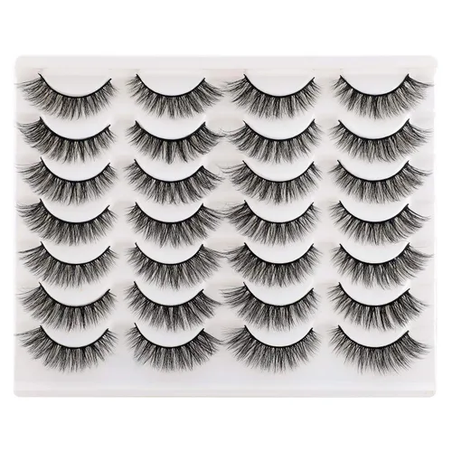 Miniatura 15 de Newcally Pestañas Postizas de Aspecto Natural Pestañas de Visón Voluminosas 3D con Volumen Pestañas Postizas 5D en Tira Pestañas Ojos de Gato
