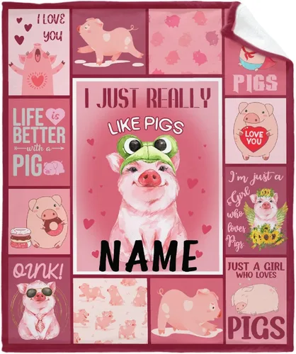Miniatura 25 de Just A Girl Who Loves Pigs - Manta tipo throw de felpa mullida de franela para siesta para viajes, picnic, cama, sofá, cálida y acogedora para todas