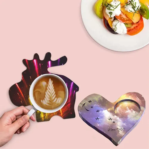 Miniatura 3 de Rolin Roly 2 moldes de resina para posavasos, molde de silicona, molde en forma de corazón, hipopótamo, moldes epoxi para fundición, portavelas