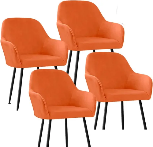 Miniatura 20 de Fundas protectoras de terciopelo elástico para sillas de comedor con brazos y respaldo curvado pequeño, juego de 6/4/2 para cocina, oficina, hogar