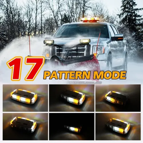 Miniatura 2 de Luz estroboscópica de baliza inalámbrica recargable, 17 modos de destello, brillo alto y bajo, 48 LEDs, luces de advertencia de peligro