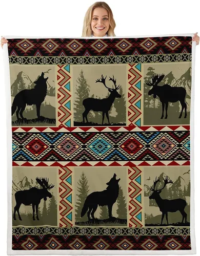 Miniatura 37 de Erosebridal Manta de forro polar de piel de vaca con estampado de leopardo marrón, manta occidental de 50 x 60 pulgadas, manta con estampado de vaca