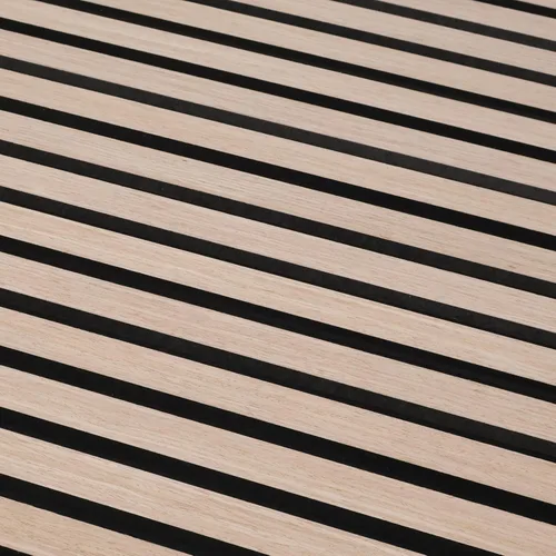 Miniatura 6 de Paneles de pared de listones de madera acústica, paneles insonorizados de roble blanco para decoración de paredes interiores, diseño moderno, 94 x