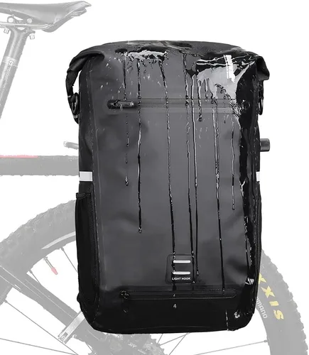 Rhinowalk Bolsa de Bicicleta Impermeable Bolsa de Alforja Convertible - 2 en 1 Bolsa de Sillín para Bicicleta Bolsa de Hombro Bolsa de Alforja para