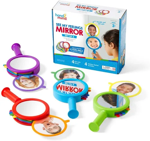 hand2mind Espejo See My Feelings, juguetes de terapia de juego, atención plena para niños, regulación emocional para niños, actividades de