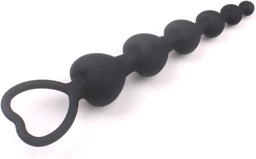 Miniatura 6 de Perlas de corazón Enchufe anal suave Juguetes de ano Bolas grandes de silicona estimulantes del punto G Tapones para los glúteos Sexo para adultos
