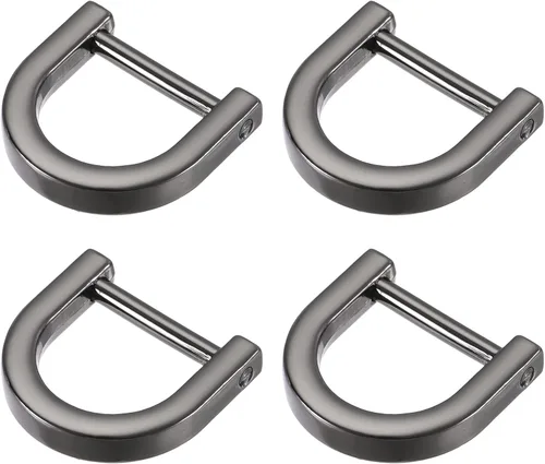Miniatura 6 de METALLIXITY Metal D Rings Non-welded D-shaped Ring Buckles for DIY Keychains Card Holders Purse Tono dorado