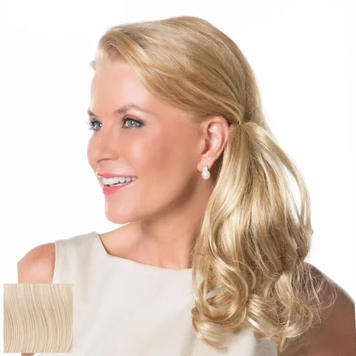 Miniatura 14 de Toni Brattin Playful Puf Hairpiece – Negro 10.5 pulgadas largo ondulado rizado postizo de clip hecho de fibra sintética resistente al calor