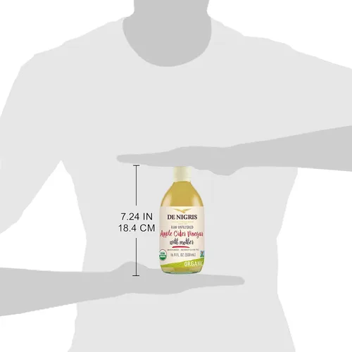 Miniatura 5 de De Nigris Vinagre de Manzana Orgánico Crudo y Sin Filtro 500ml (16,9 Oz) Vinagre de Manzana con Madre, una Fuente de Elementos Funcionales