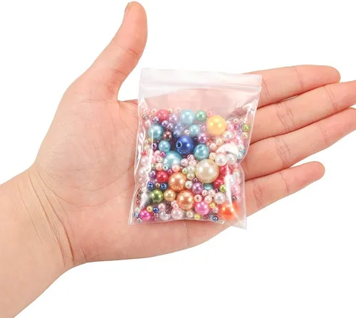 Miniatura 2 de 360 unids/bolsa 4 8 10 0.472 in tamaño mixto acrílico imitación perlas perlas con agujero cuentas de plástico para bricolaje fabricación de joyas
