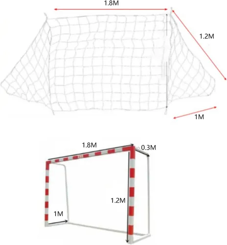 Miniatura 2 de Red de portería de fútbol, redes de fútbol, red de fútbol de fútbol, red de fútbol de polietileno de tamaño completo, red de repuesto para poste
