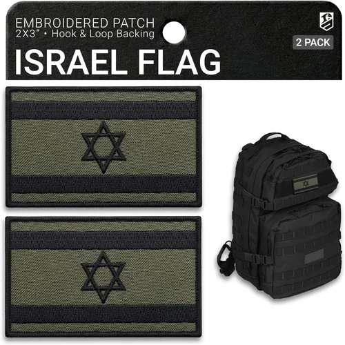 Miniatura 14 de Paquete de 2 parches de bandera de Israel con la bandera estadounidense, parches bordados de moral israelí de Estados Unidos para mochila táctica