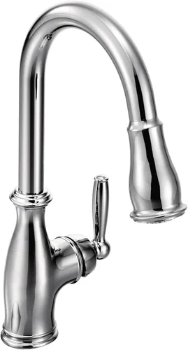 Miniatura 12 de Grifo de cocina Moen Brantford Spot Resist de acero inoxidable Motionsense Wave sin contacto de una manija desplegable con Power Clean y sistema
