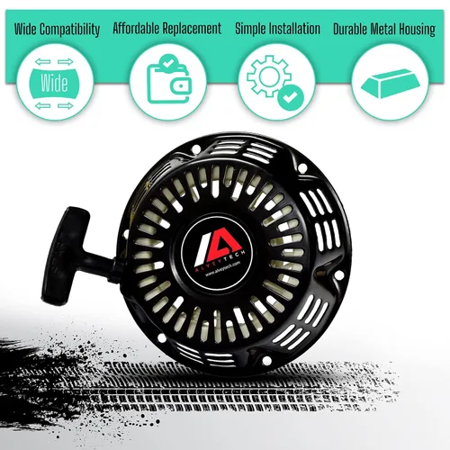 Miniatura 2 de AlveyTech Arrancador de retroceso negro para motores Predator 79cc 3.0 Hp, Manco, Scooter, cortacésped, generador Briggs & Stratton, motor de kart