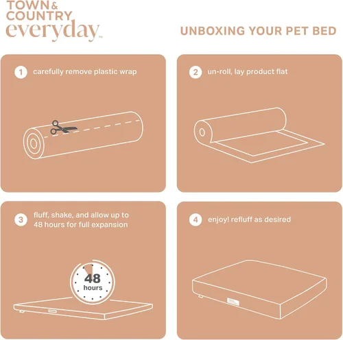 Miniatura 8 de Town & Country Everyday CuddleTown Cama para Mascotas Cuddler de Lino Sintético Cómoda y Acogedora, Espuma de Caja de Huevos de Apoyo y Calmante