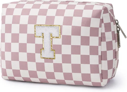 Miniatura 48 de Narwey Bolsa de maquillaje con inicial, regalos de graduación para adolescentes, niñas, niños y adolescentes, cosas de moda de 6 a 18 años, bolsa
