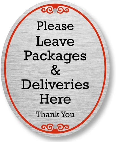 Miniatura 12 de SmartSign Letrero de puerta con placa de diamante con texto en inglés "Please Leave Packages in the Box", aluminio de 4 x 5 pulgadas, fabricado