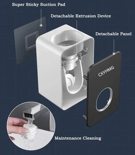 Miniatura 4 de Dispensador de pasta de dientes, 2 piezas dispensador automático exprimidor de pasta de dientes para niños y familia en la ducha, es accesorio