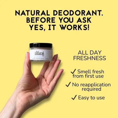Miniatura 2 de The Natural Deodorant Co, Clean Bálsamo desodorante limón y geranio 1.94 oz, sin aluminio, sin plástico, protección todo el día