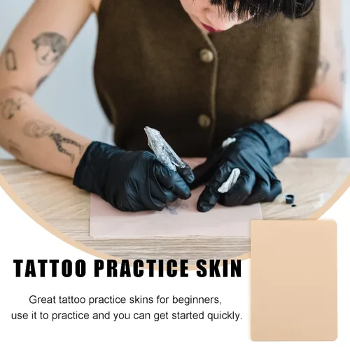 Miniatura 4 de 20 hojas de tatuajes falsos para práctica, doble cara, 86 piel falsa en blanco para artistas del tatuaje